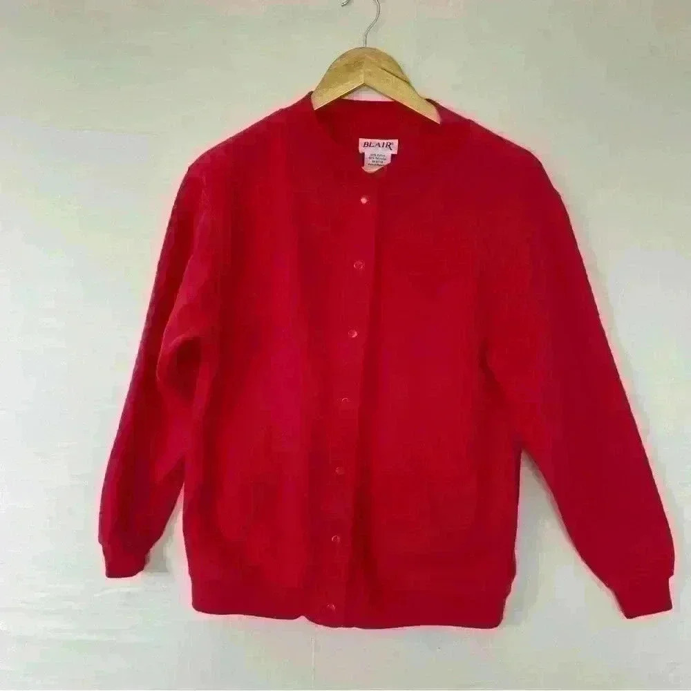 Vintage Blair Lightweight Cotton Button Up Jacket Red SML PT
